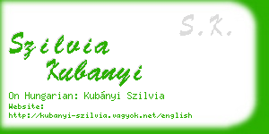 szilvia kubanyi business card