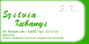 szilvia kubanyi business card